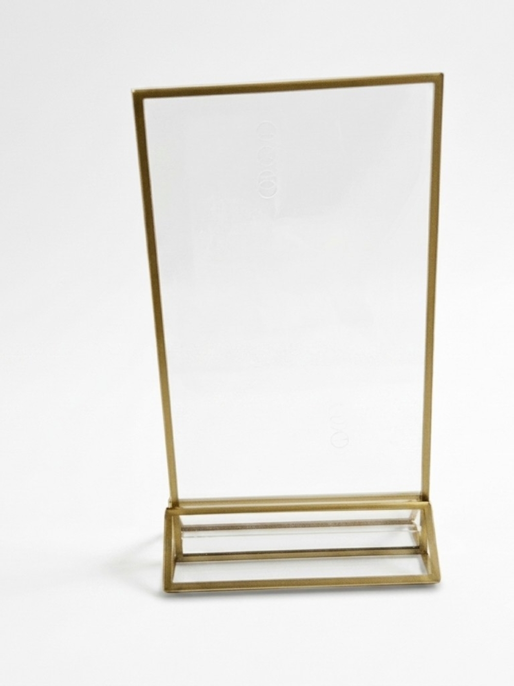 Lot of 7 Gold Border Acrylic Sign Holders 4x6 Wedding Table Numbers Menu Frame